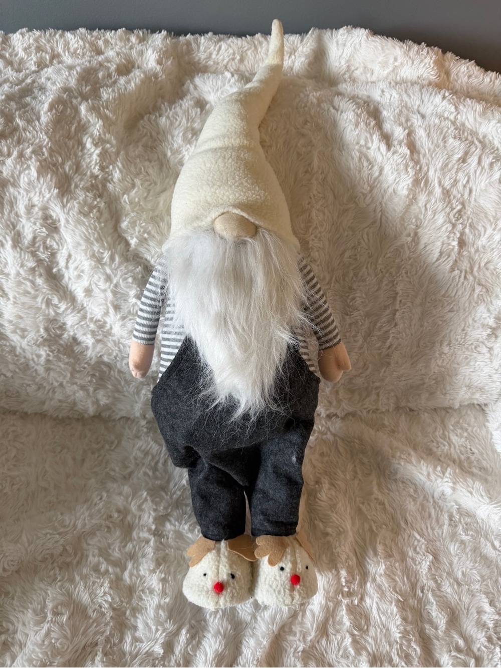 Festive Cream & Gray Nordic Gnome Holiday Plush